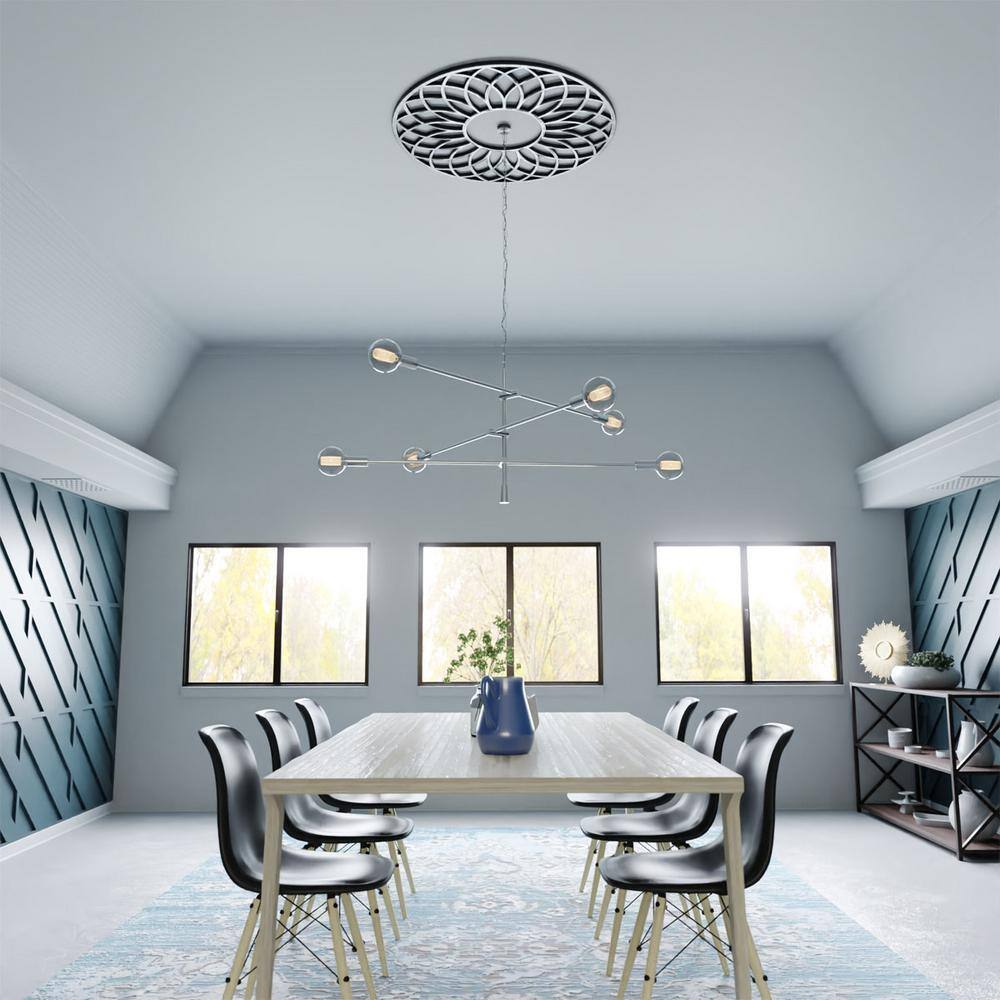 18" Antiqued Brass PVC Pierced Ceiling Medallion