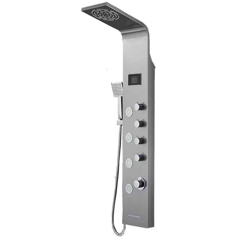 16 GAUGE SINKS Roxy 7.8 in. W 3 Jet Shower Tower in Silver 16GS