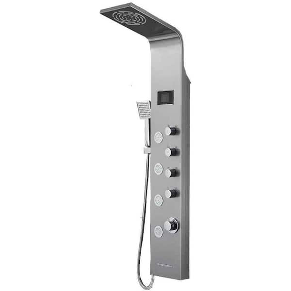 Unbranded Roxy 7.8 in. W 3 Jet Shower Tower in Silver 16GS-36272
