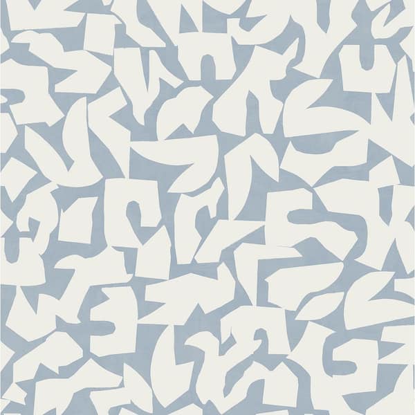 STACY GARCIA HOME Blue Graphic Geo Vinyl Peel and Stick Wallpaper Roll (30.75 Sq. Ft.)