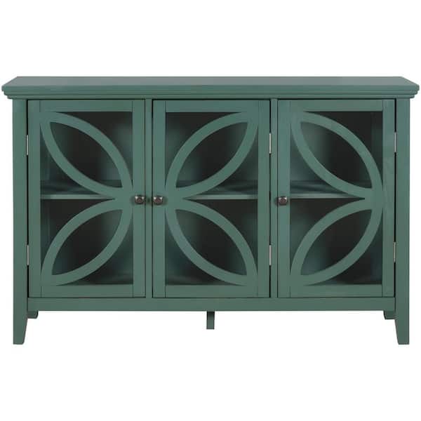 HBEZON 47-1/5 in. W x 11-4/5 in. D x 30-7/10 in.H in Green Ready to Assemble Floor Wooden Kitchen Cabinet with Adjustable Shelf