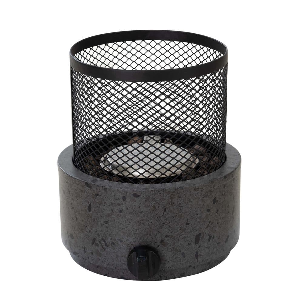 Sunjoy 11.81 in. H x 10.04 in. Dia Smokeless Tabletop Gas Fire Pit with Stainless Steel Burner for Table with Umbrella Hole