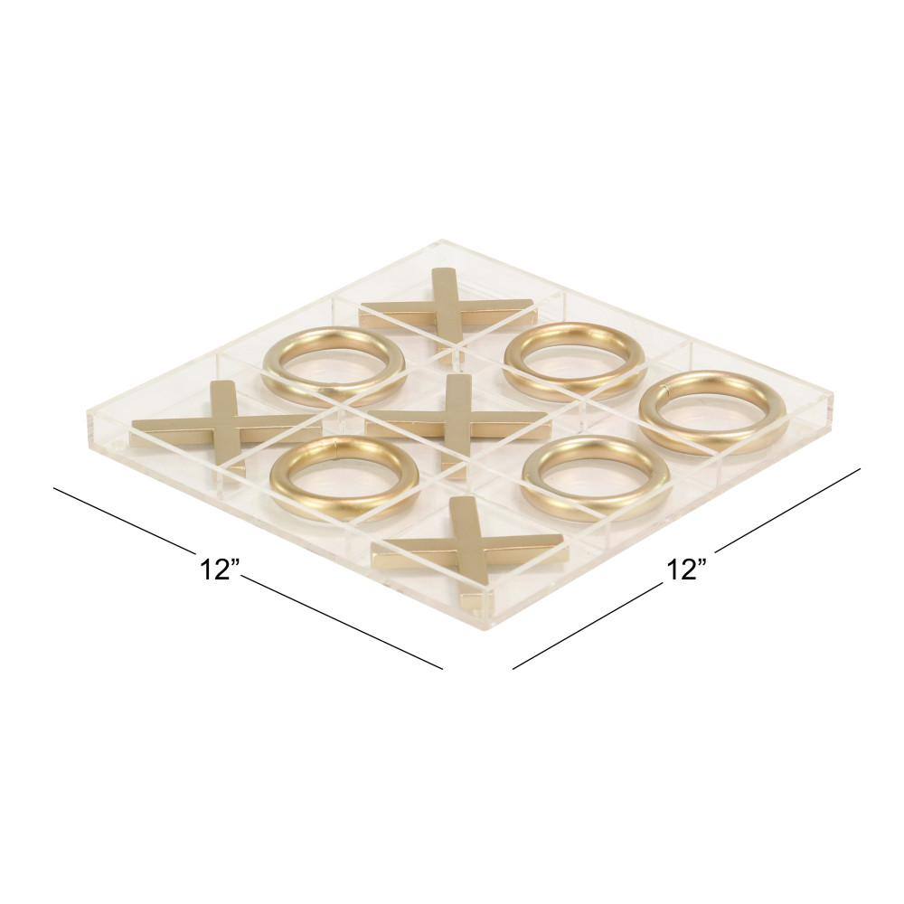 12" Gold and Clear Acrylic Tic Tac Toe Set