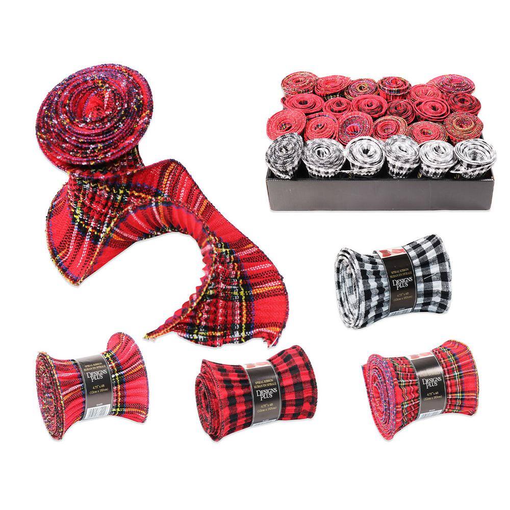 4-3/4 in. x 6 ft. Xmas Crinkle Ribbon(12-Pack)
