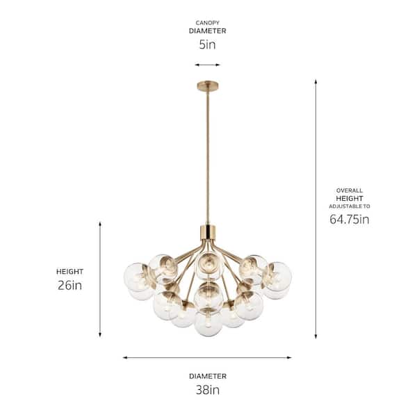 Kichler Silvarious 16-Light Gold Modern/Contemporary Chandelier