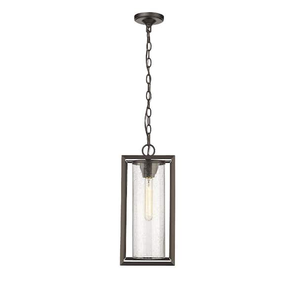 Millennium Lighting Wheatland 7.5 in. 1-Light Powder Coat Bronze Outdoor Clear with Seedy Glass