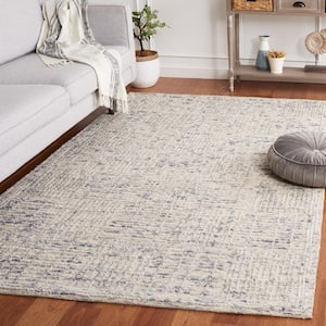Abstract Light Blue/Ivory 8 ft. x 10 ft. Checkered Unitone Area Rug