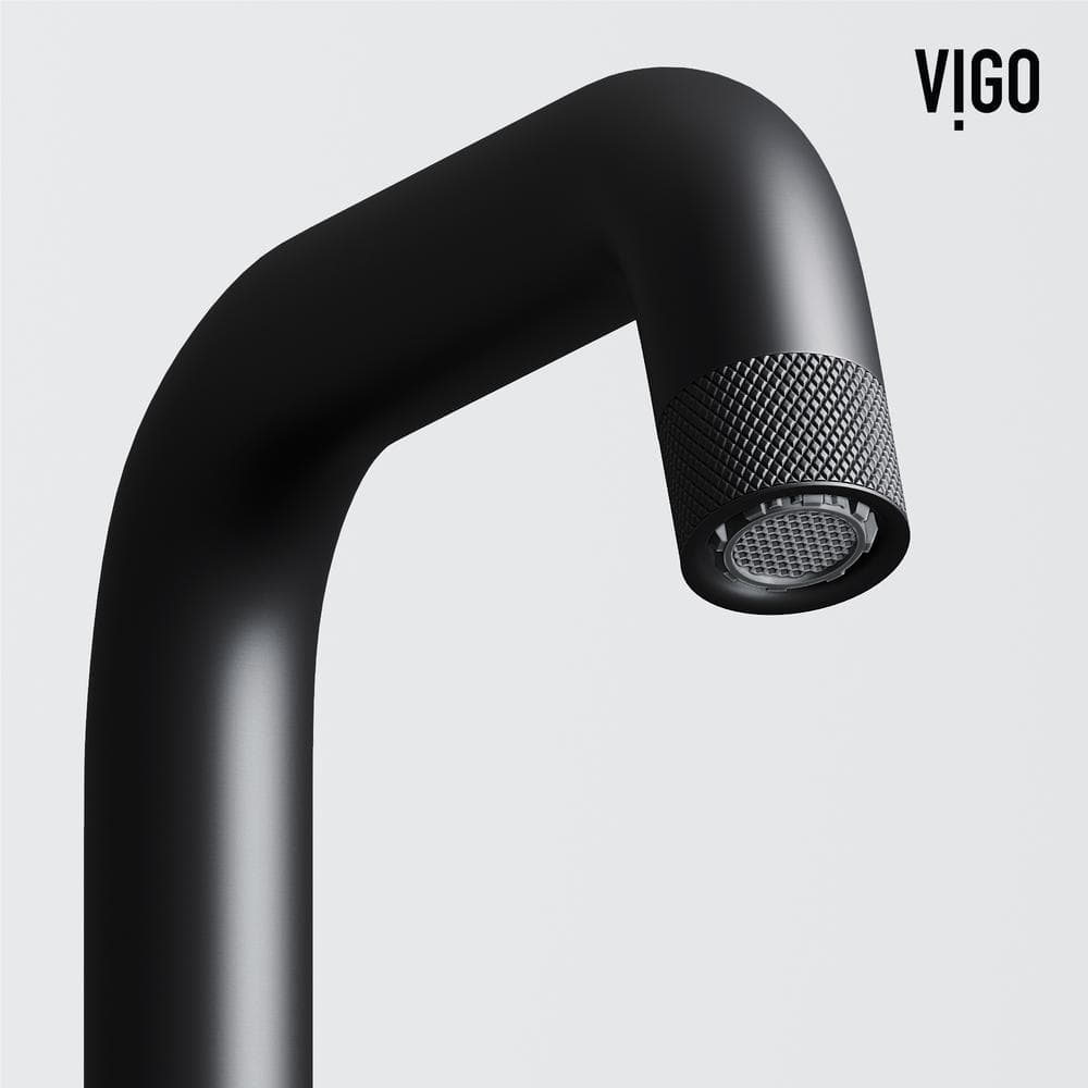 Cass 9'' High Aerodynamic Wheel Handle Matte Black Bathroom Faucet