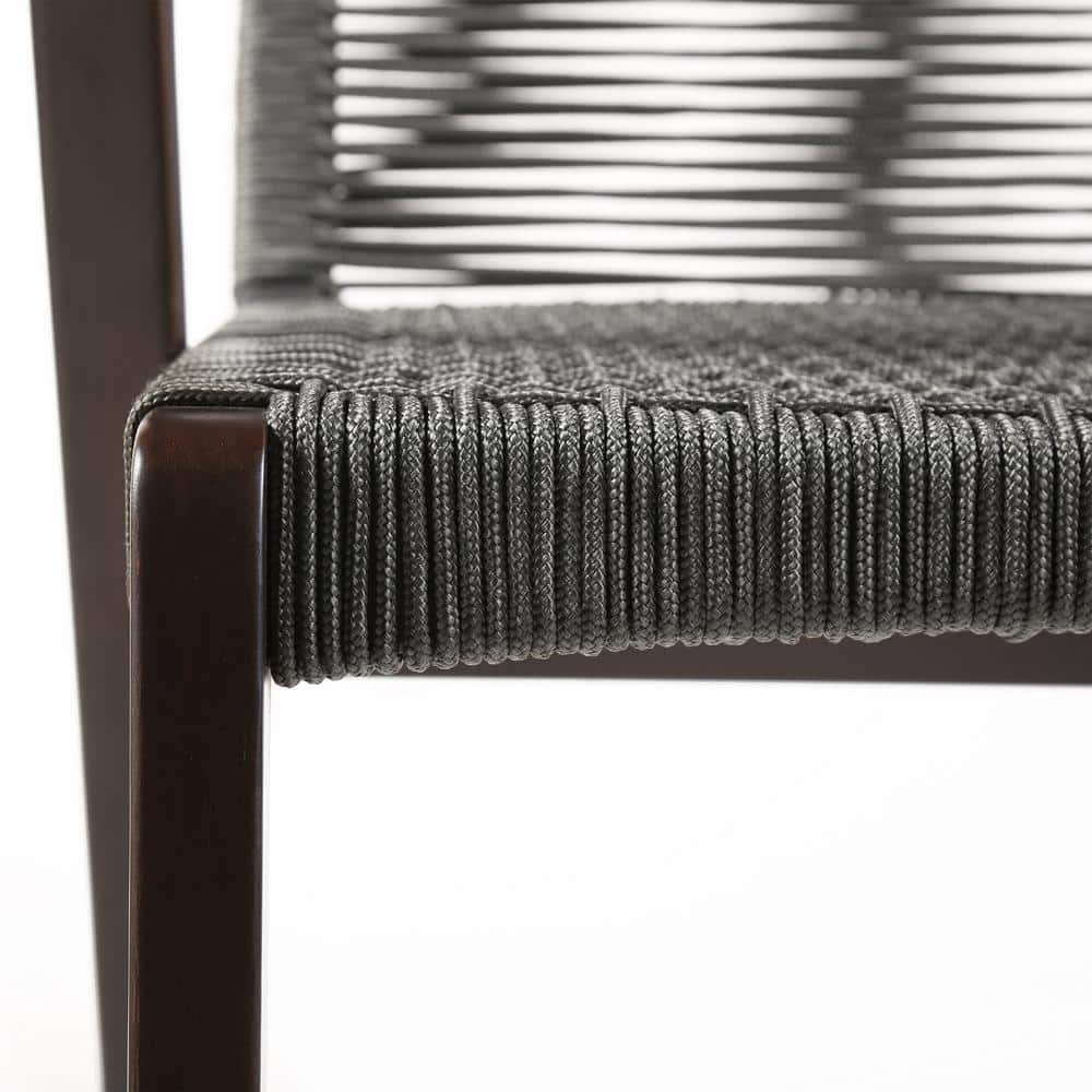 Nabila 42.5" Dark Eucalyptus and Grey Rope Outdoor Chair