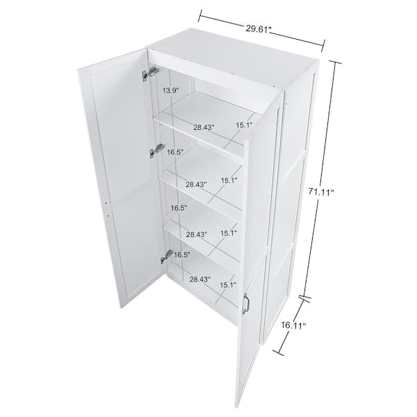 Manhattan Comfort Hopkins Storage Closet - Color: White