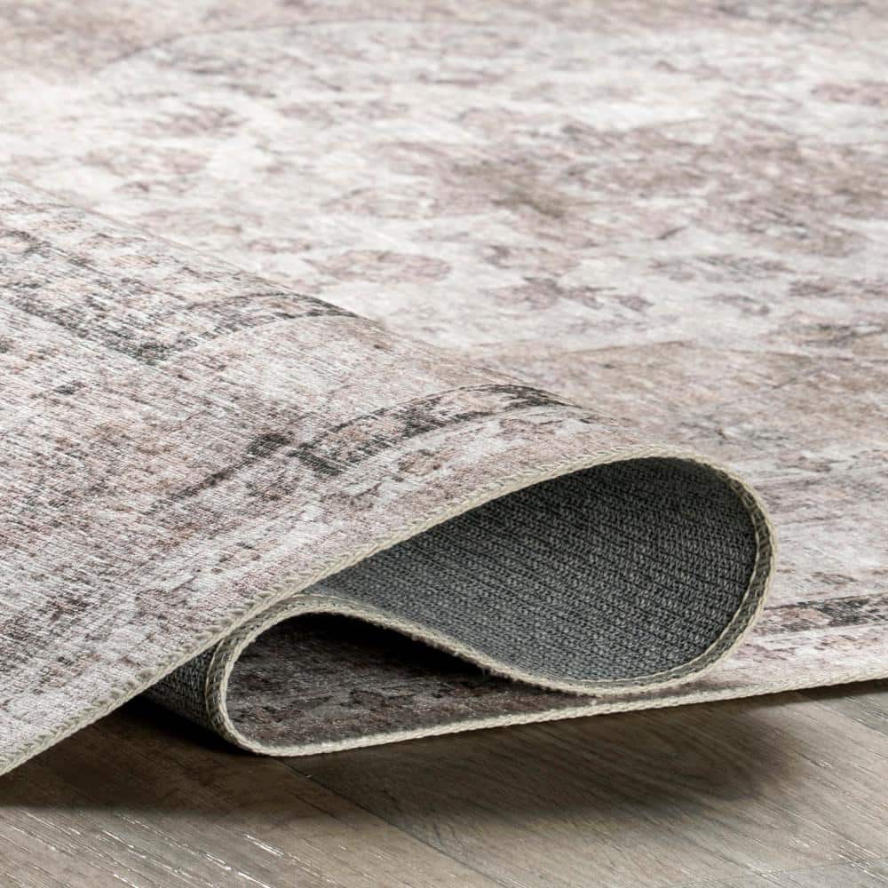 Davi Gray 9' x 12' Washable Synthetic Area Rug