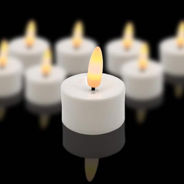 METALLIC SILVER 12 LED Tealight Candles Lights Light Gray Home Centerpieces 