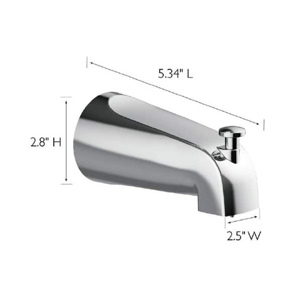 Tub Diverter Spout in Polished Chrome