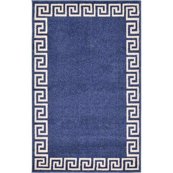 Unique Loom Athens Modern Navy Blue 3' 3 x 5' 3 Area Rug