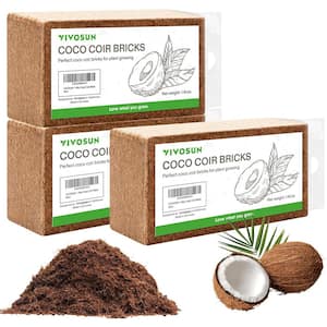 1.4 lbs. Organic Compressed Coconut Coir Brick Coconut Fiber Substrate (3-Pack)