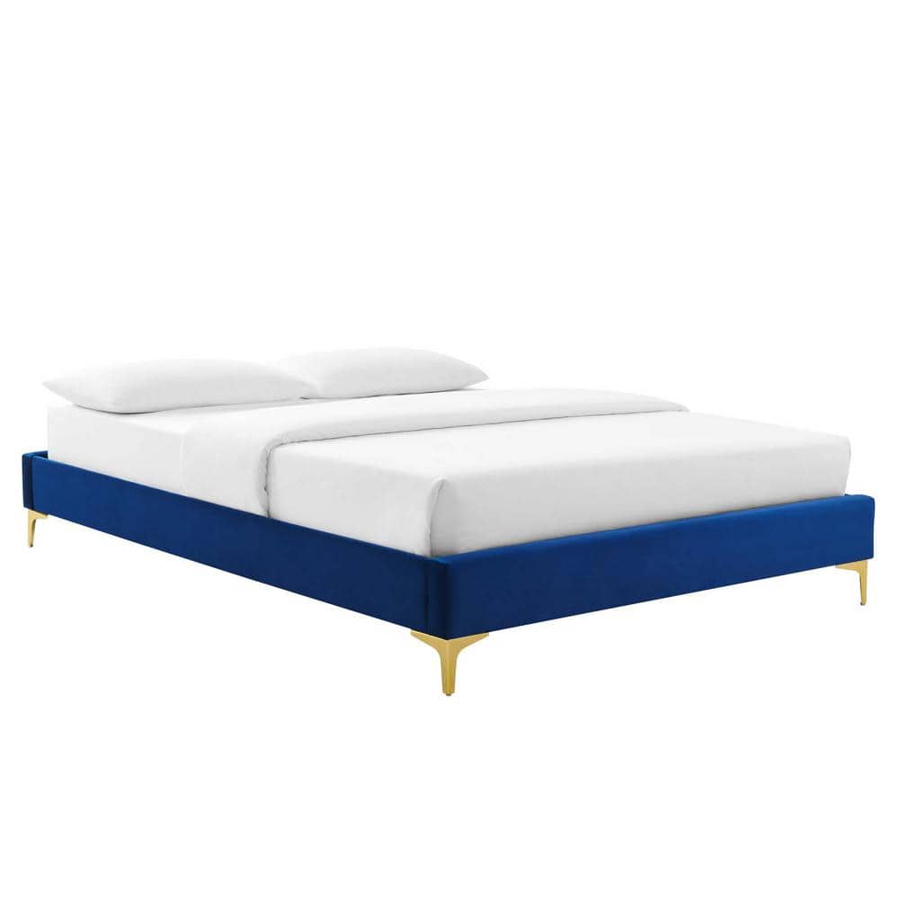 Sutton Navy Blue Velvet Twin Performance Platform Bed Frame price history on PriceWatchPro