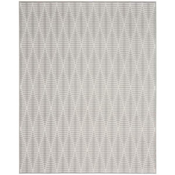 Nourison Casual Light Grey 8 ft. x 10 ft. Diamond Contemporary Area Rug