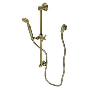 Made to Match Single-Handle 1-Spray Shower Combo in Antique Brass with Slide Bar