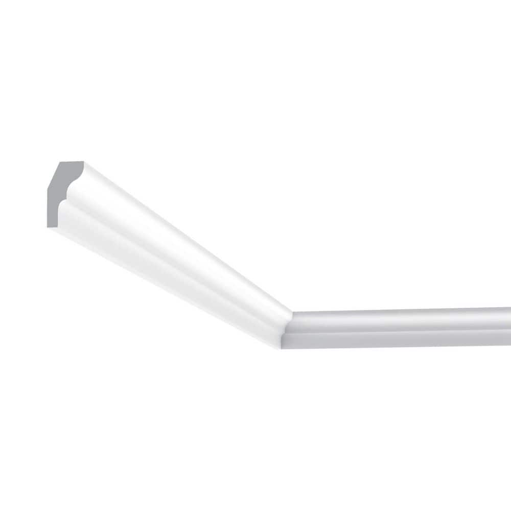 Primed White Polystyrene Crown Moulding 78-in Length