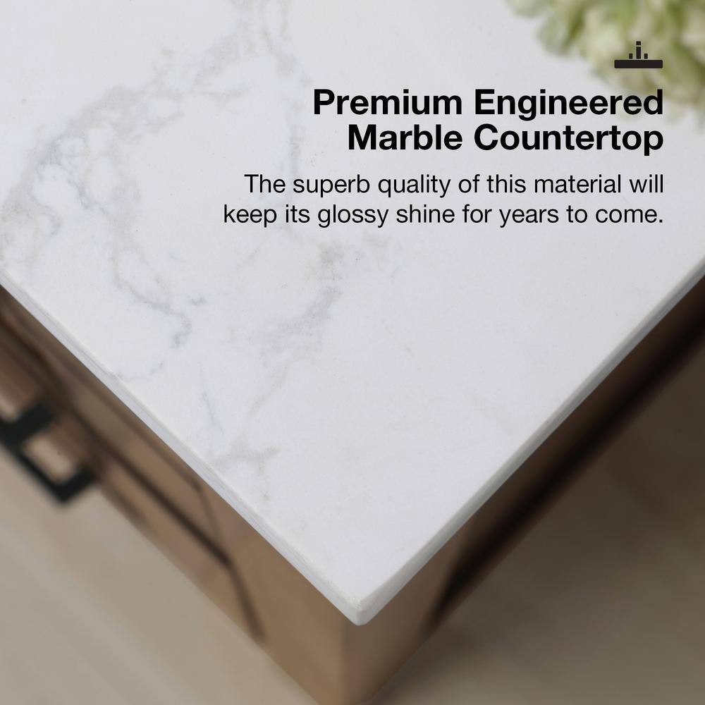 Almond Latte Freestanding Bathroom Vanity with Marble Top