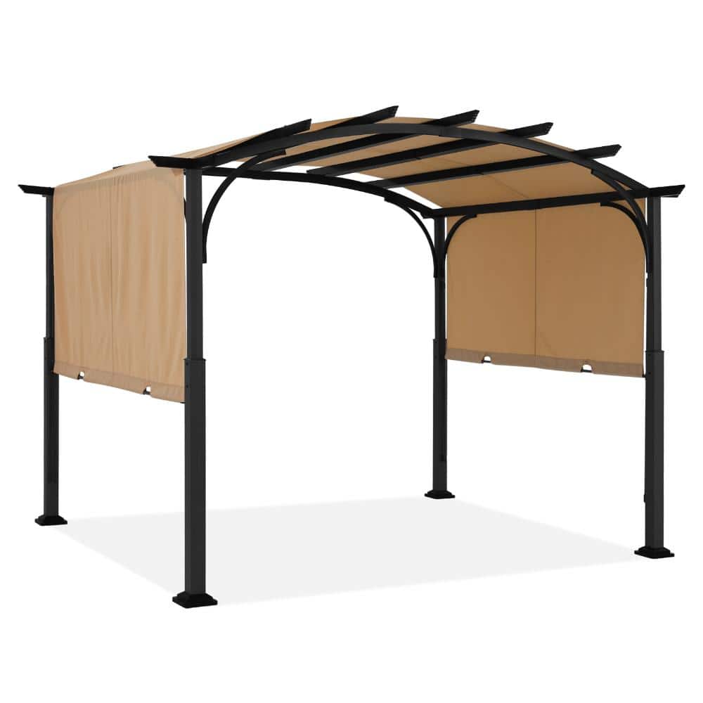 10 ft. x 10 ft. Steel Outdoor Pergola with Arched Top and Adjustable Beige Canopy price history on PriceWatchPro