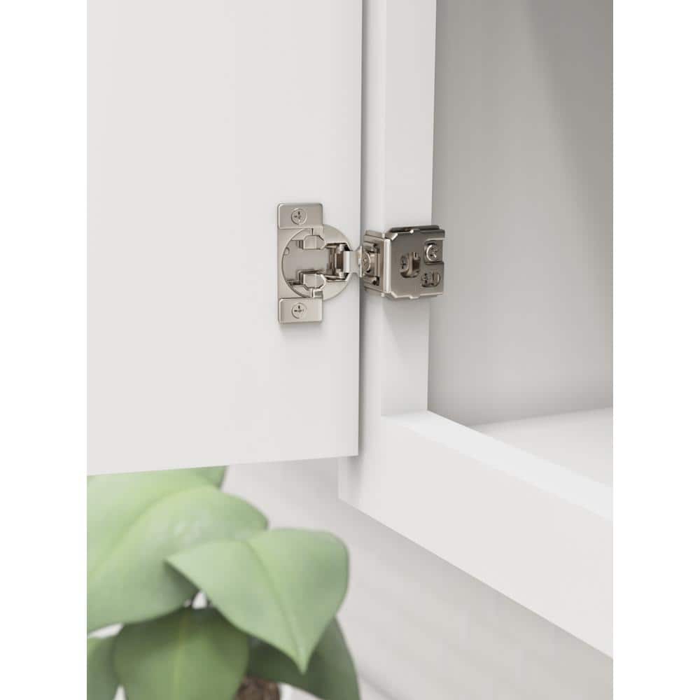Nickel Finish 1-1/4 Inch Overlay Self-Closing Concealed Cabinet Hinge