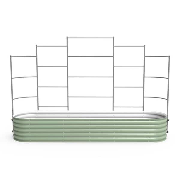 vego garden Garden Modular System Five Section 9 .5' Long for 2.5' x 9 .5' (10 in 1) Garden Beds Metal Wall Trellis