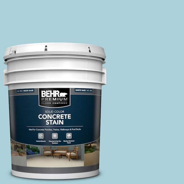 BEHR PREMIUM 5 gal. #PFC-56 Pools of Blue Solid Color Flat Interior/Exterior Concrete Stain