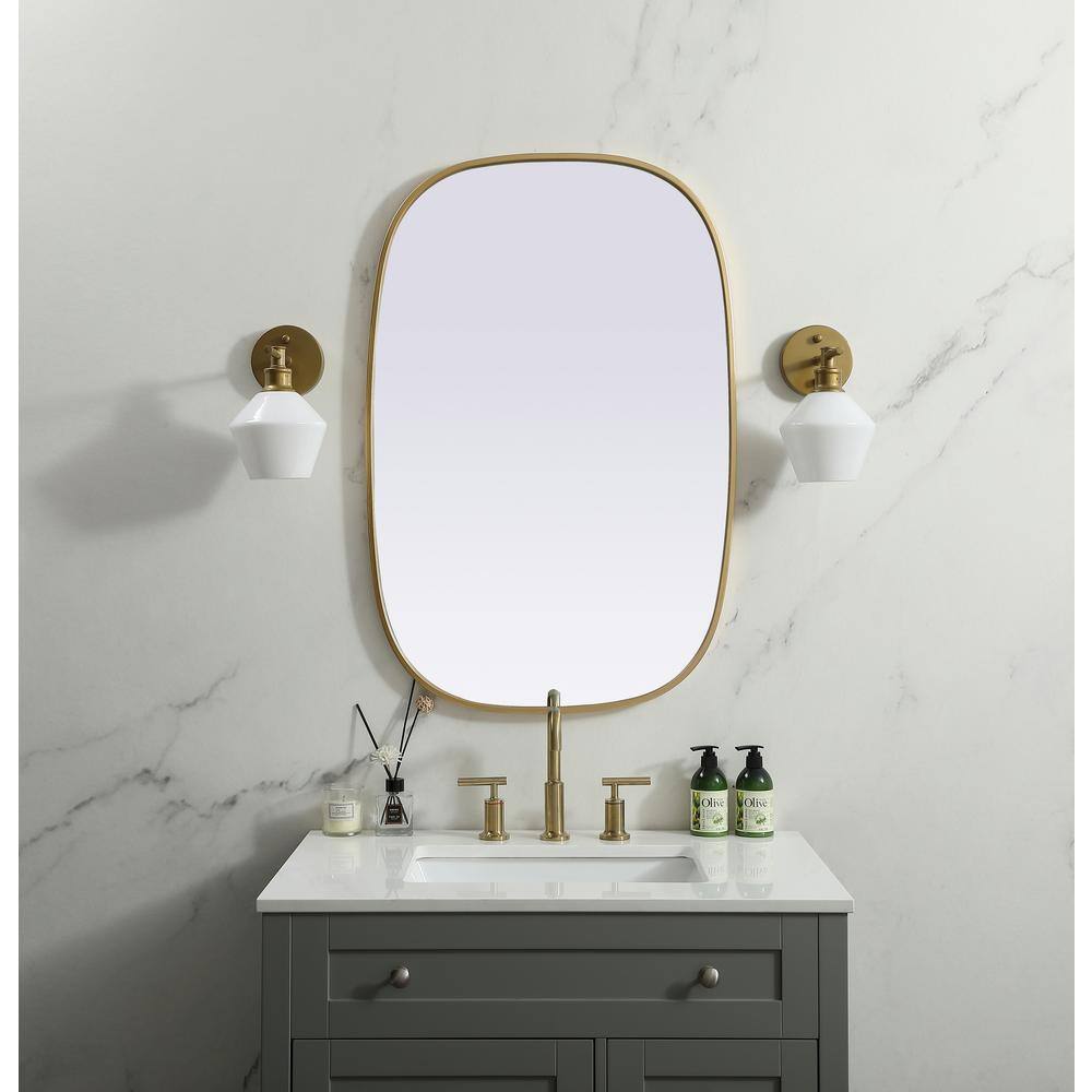 Brass Framed Oval Full Length Bathroom Mirror