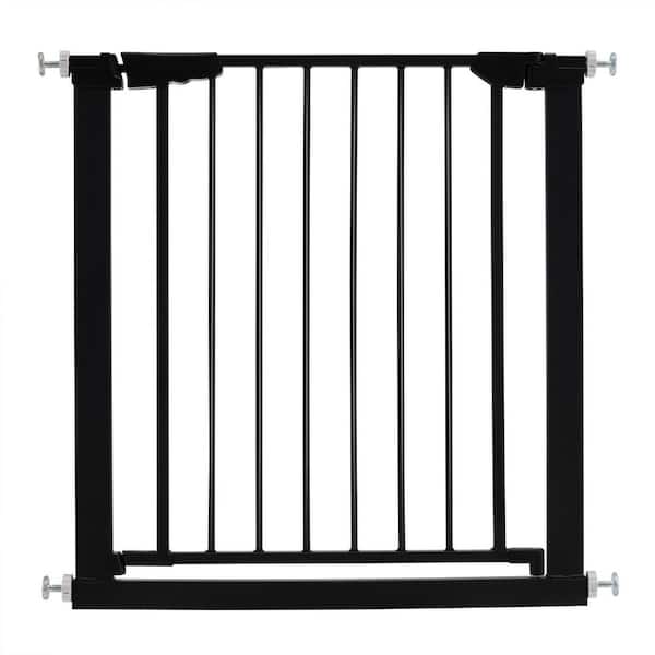 ANGELES HOME 30 in. x 31 in. Plastic Wide Safety Gate for Baby and Pet-Black