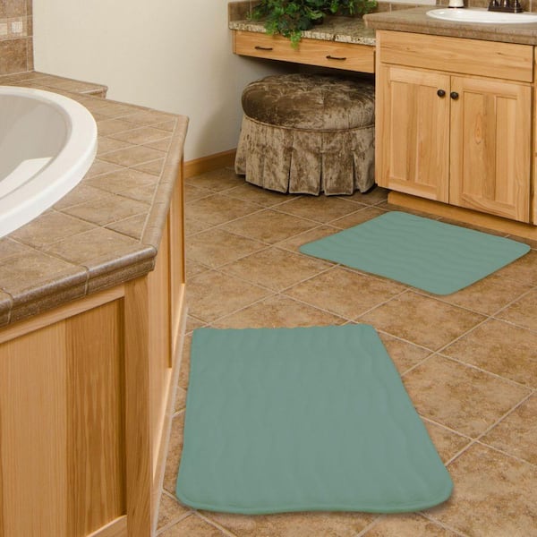 Lavish Home 100% Cotton Reversible Bath-Rug Set (2-Piece): Green