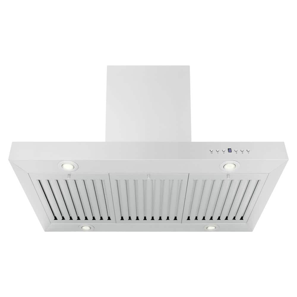 36" Stainless Steel Convertible Island Range Hood with Charcoal Filter