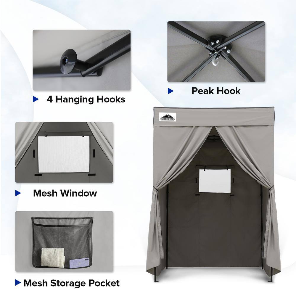 Gray 5x5 Portable Pop-Up Privacy Canopy Tent