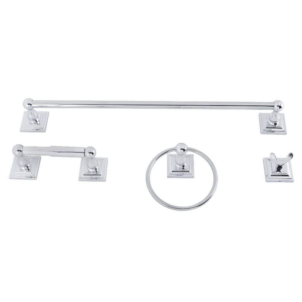 Serano 4-Piece Bathroom Accessory Set with Towel Bar in Polished Chrome price history on PriceWatchPro