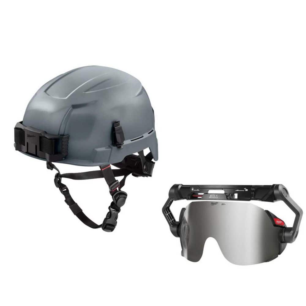 Milwaukee BOLT Gray Type 2 Class E Non-Vented Safety Helmet W/ BOLT ...
