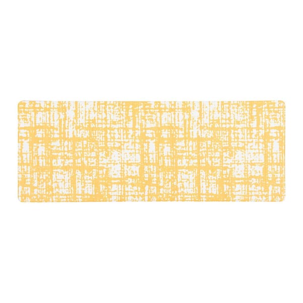 World Rug Gallery Contemporary Abstract Yellow 18 in. x 47 in. Anti-Fatigue Standing Mat