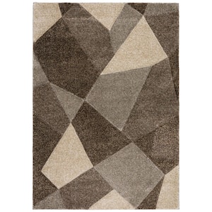 Carmona Abstract Brown 5 ft. 1 in. x 7 ft. 5 in. Area Rug