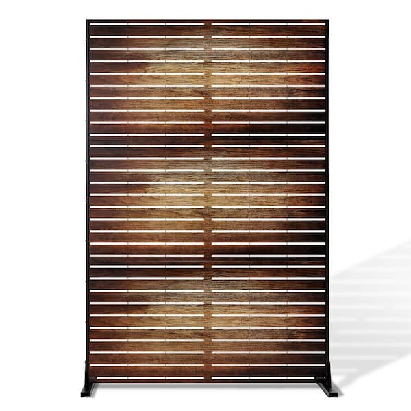 72 in. H x 47 in. W Metal Privacy Screen Deck Patio Balcony Garden, Freestanding Decorative Privacy Screen and Panels