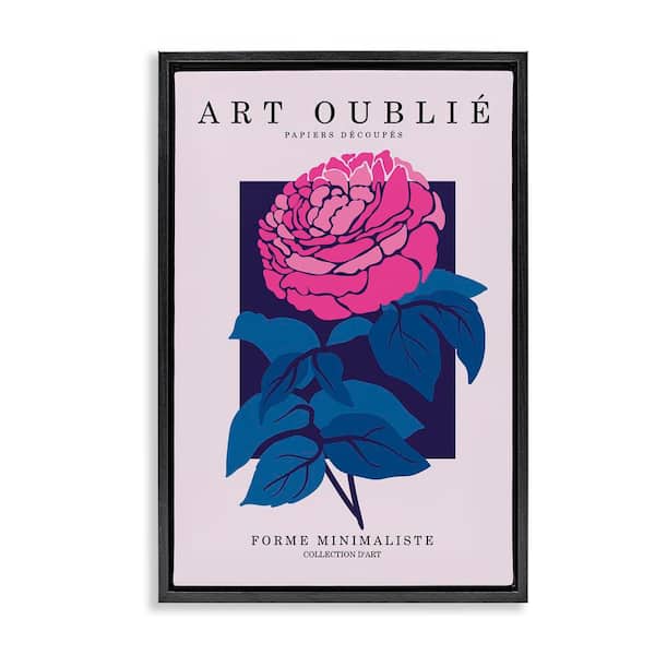 Stupell Industries Peony Gallery Poster by Incado Black Floater Frame Nature Graphic Art Print 31 in. x 21 in.