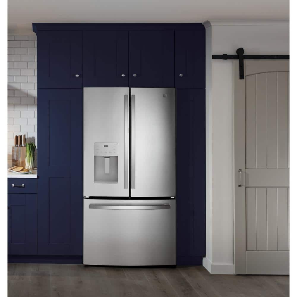 Stainless Steel French Door Refrigerator with Ice Maker and Smart Features