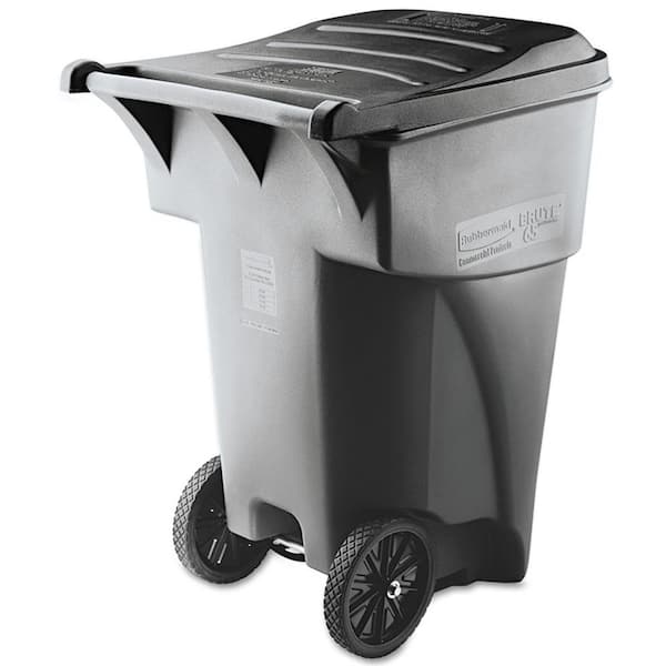 Rubbermaid Commercial Products Brute 95 Gal. Gray Polyethylene Rollout Heavy-Duty Waste Container