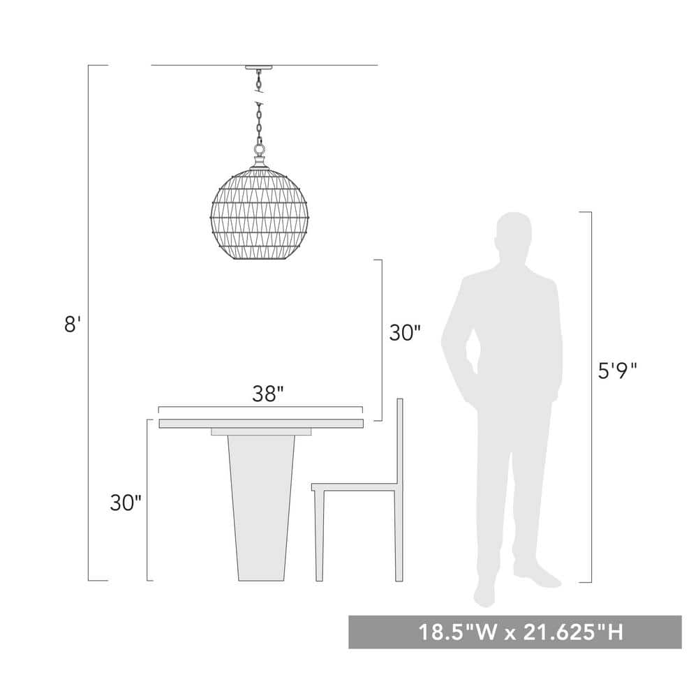 Florence 3-Light Brushed Champagne Bronze Globe Pendant