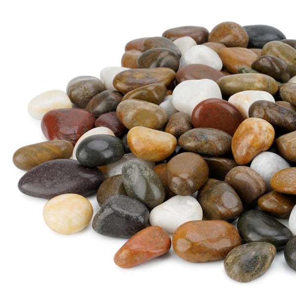 1 in. Decorative River Rocks Smooth Polished Mixed Color 10 lb. GSL2547 ...