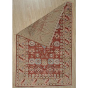 Rust 6 ft. x 9 ft. Hand-Knotted Wool Modern Knotted Area Rug