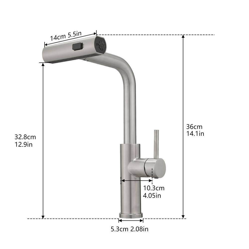 Brushed Nickel Single Handle Pull Down Kitchen Faucet