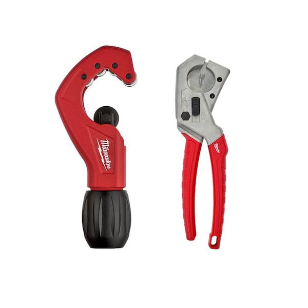 Milwaukee 1 in. Pex & Tubing Cutter with 1 in. Constant Swing Copper Tubing Cutter (2-PC)