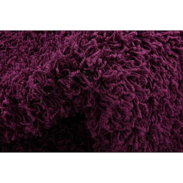 Unique Loom Solid Shag Eggplant Purple 12 Ft X 15 Ft Area Rug 3136704 The Home Depot