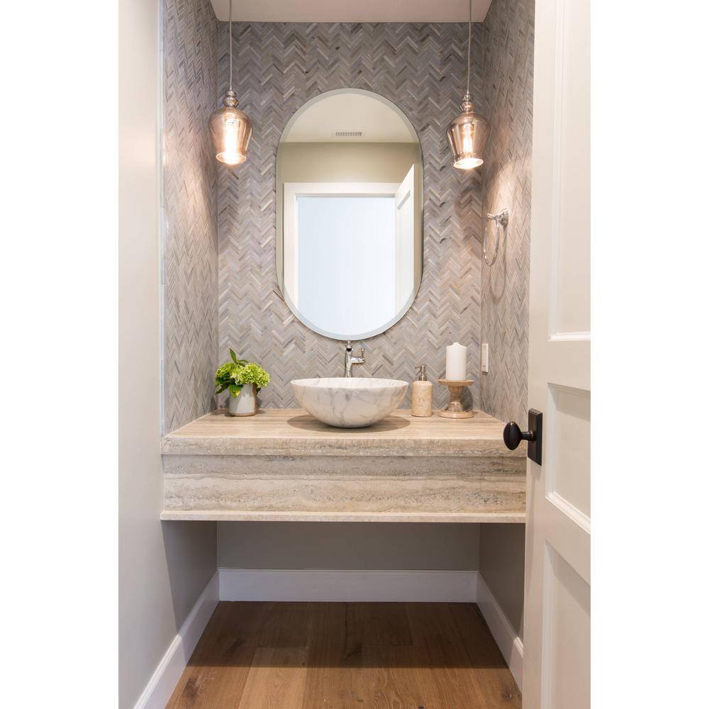 Khloe Frameless Rectangular Vanity Mirror with Beveled Edges