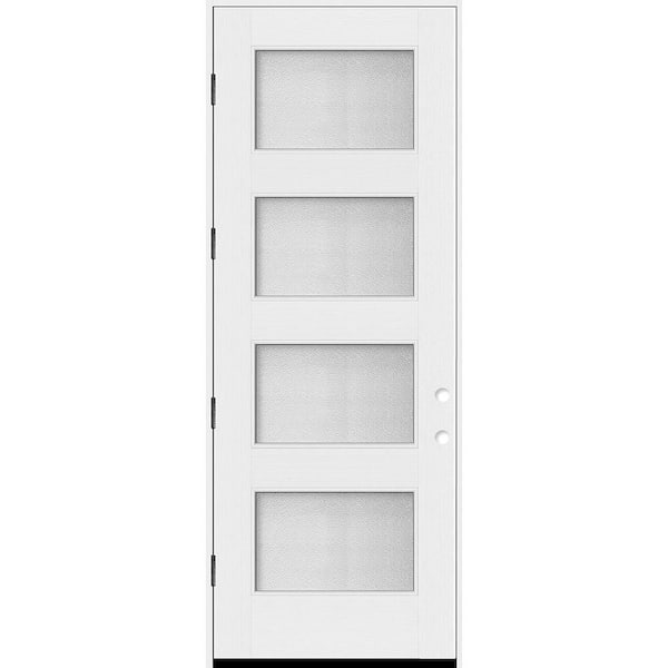 Steves & Sons Palisade 36 in. x 96 in. 4L Micro Granite Impact Glass RHOS Unfinished Fiberglass Prehung Front Door w/ 6-9/16 Jamb