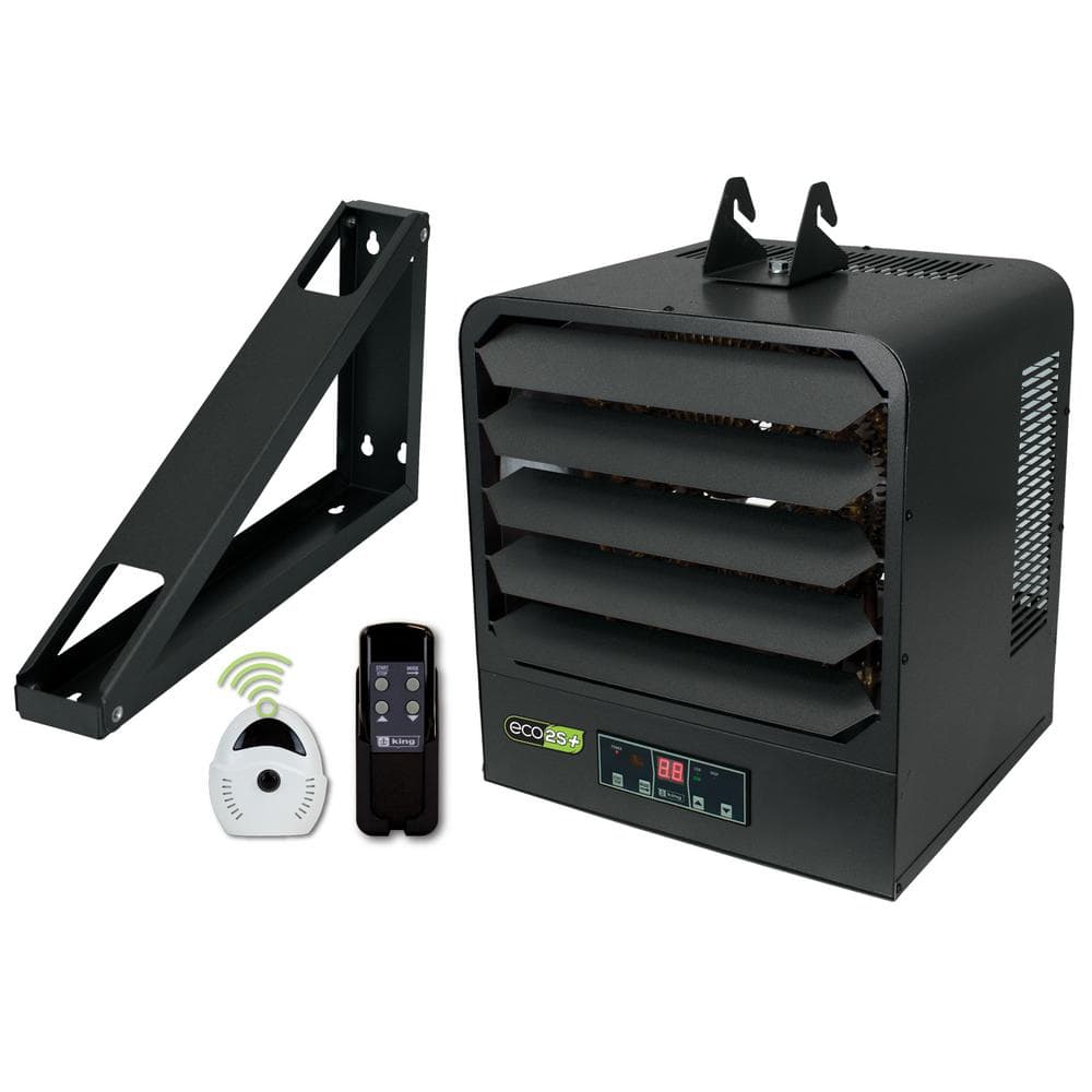 Gray 10KW 240V 2-Stage Electric Garage Heater with Remote
